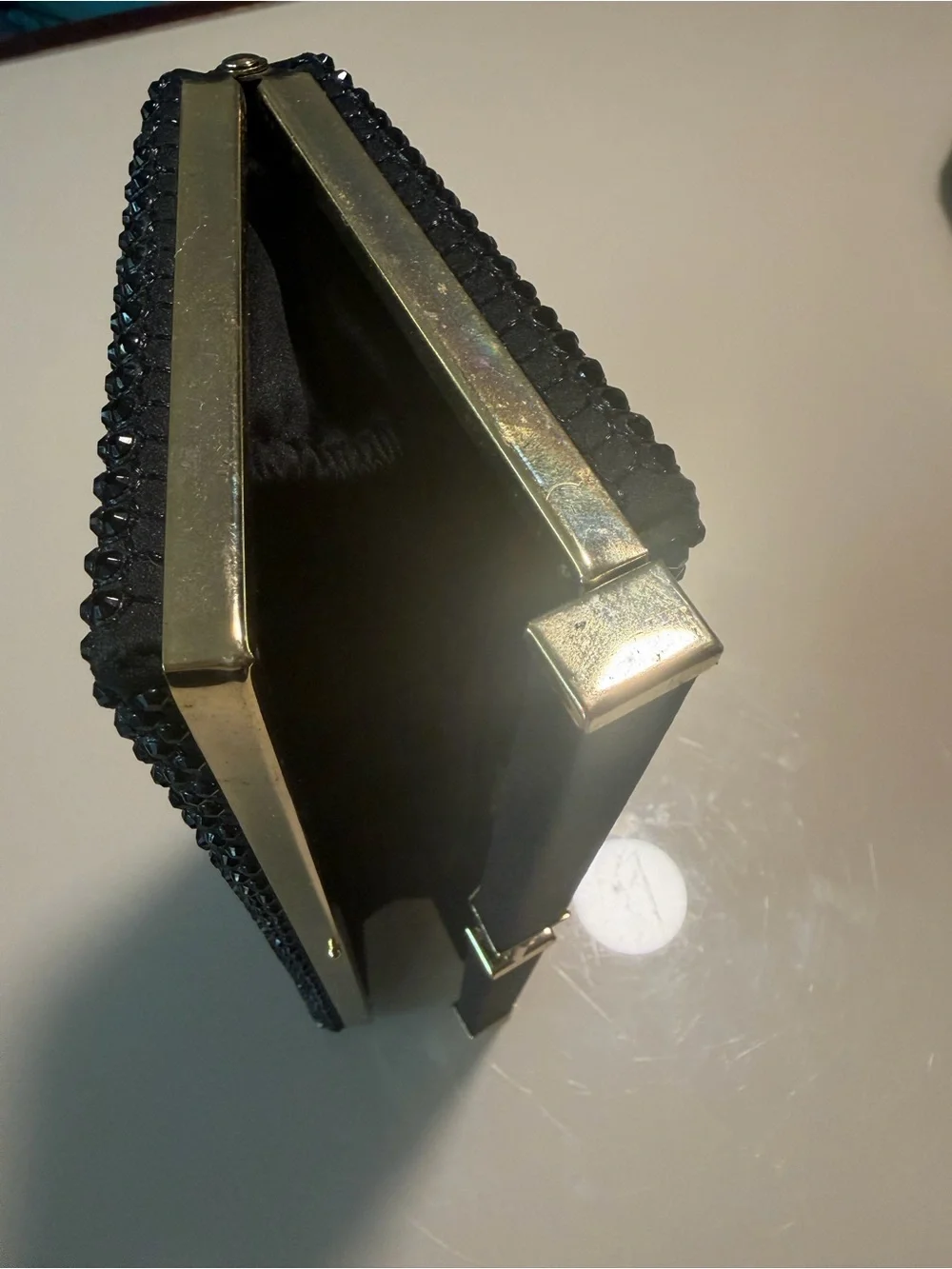 Kate Landry Black Sequin Evening Clutch